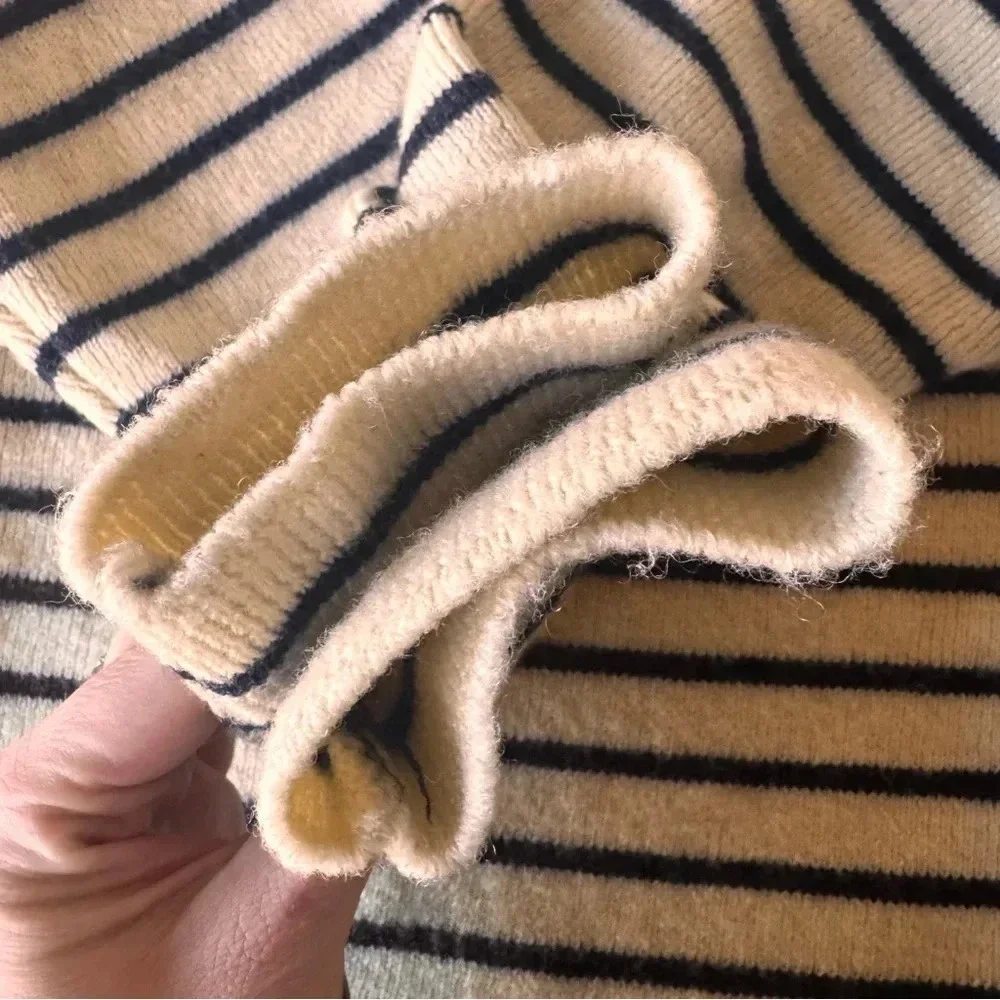 Saint James Navy and Cream Striped Sweater - Picture 7 of 15